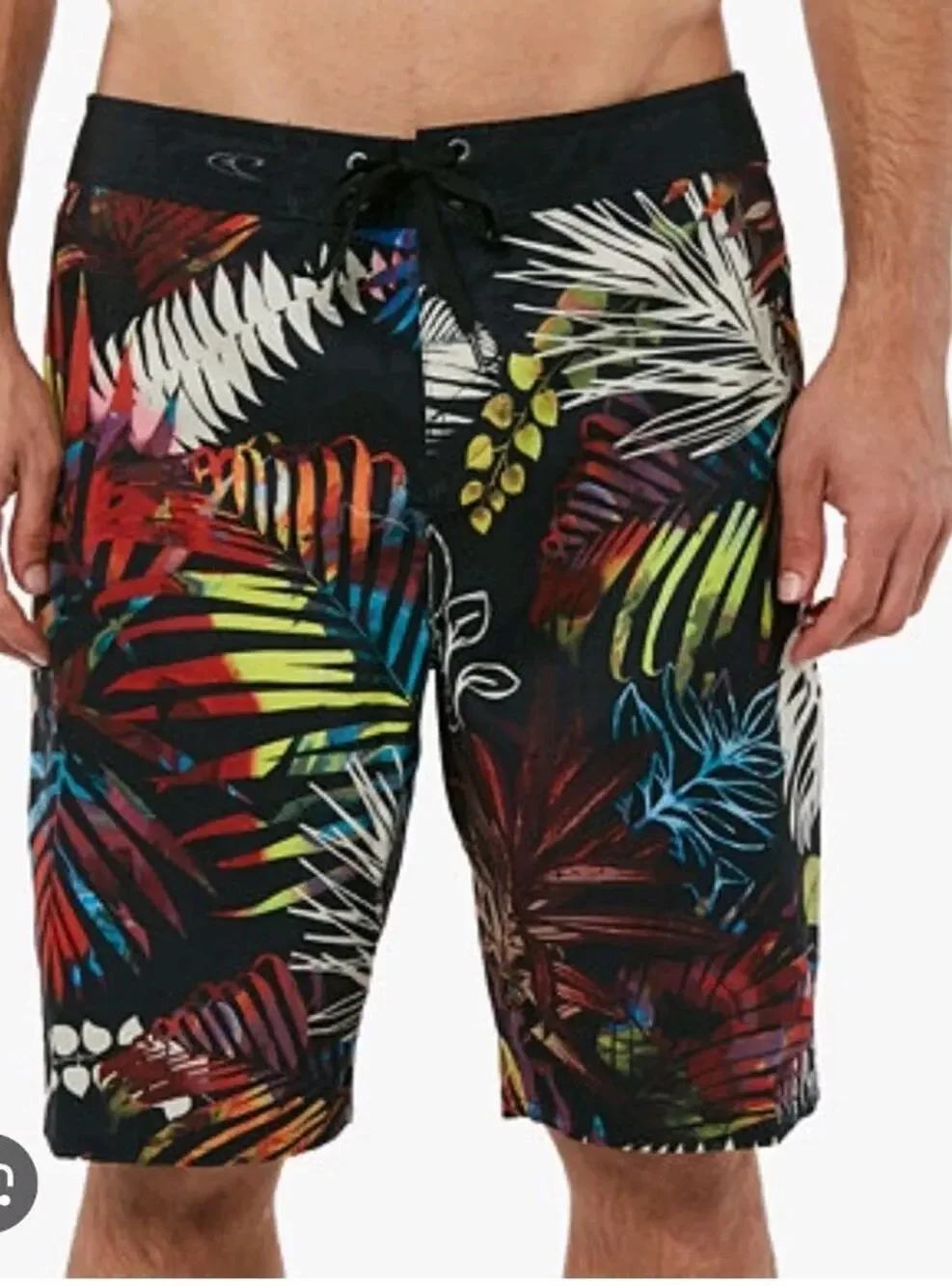 O’Neill Leaf Print Swim Trunks Size 28 Mens Boardshorts Beach Surf GUC